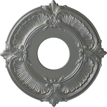 Ekena Millwork Attica Ceiling Medallion (Fits Canopies up to 3 1/2"), Hand-Painted Silver, 12 3/4"OD x 4"ID x 1/2"P CM12ATSLS